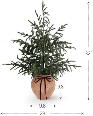 Christmas Decorations - 32" Real Touch Artificial Pine Tree in Ceramic Pot