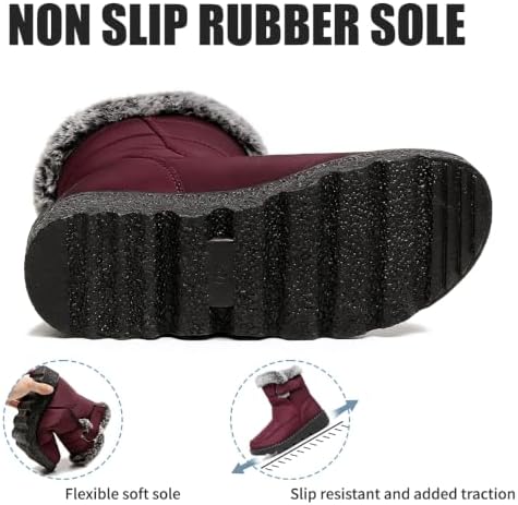 WYGRQBN Women's Winter Snow Boots Waterproof Non Slip Warm
