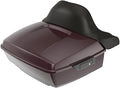 Advanblack Road Glide Tour Trunk Pack Black Cherry King Tour Trunk Pack Luggage +Wrap-Around Backrest Pad for '97-'25 Harley Touring Road King Street Glide Electra Glide CVO Models