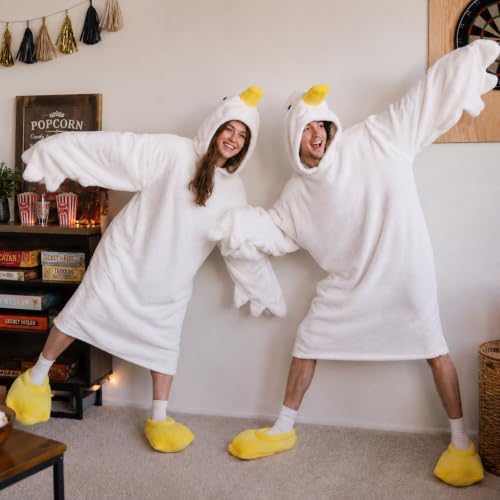 Goose Blanket Hoodie Onesie, Wearable Oversized Duck Blanket Hoodie, Gift for Adults & Kids