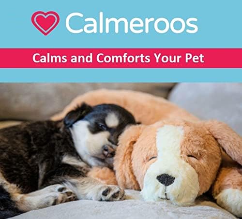 Plush Heartbeat Toy - Calming Anxiety Relief Toys for Puppies and Kittens - Heartbeat in a Soft Comforting Pet Plush for Dogs and Cats (Brown Plush + Heart Only)