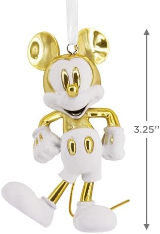 Hallmark Signature Disney Christmas Ornament (Mickey Mouse White and Gold)