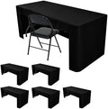 HolidayIdeas 6-Pack 8ft Open Back Fitted Tablecloths for Craft Shows Black