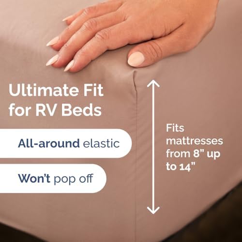 Short Queen Size 4 Piece Bed Sheet Set - RV Short Queen Sheets - Mauve