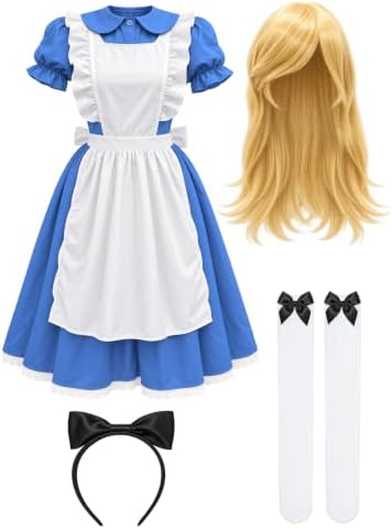 Blue Princess Storybook Character Cosplay, Adult Womens Halloween Costumes