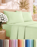 Cal King Size 4 Piece Sheet Set - Breathable & Cooling - Light Sage Green