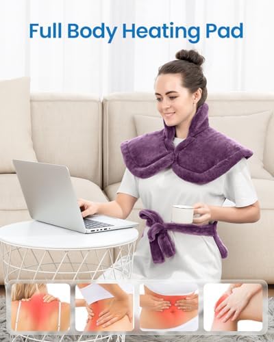 RENPHO Electric Heating Pad for Back with 6 Heat Levels, Christmas Gift