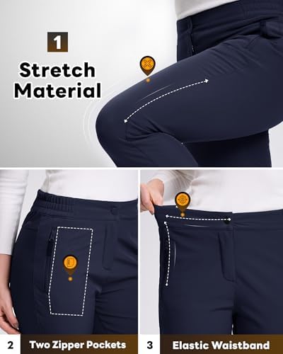 33,000ft Womens Ski Snow Pants Water Resistant Fleece Lined Hiking Warm