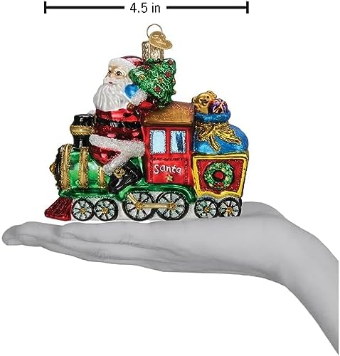 Old World Christmas Santa On Locomotive Tree Ornament