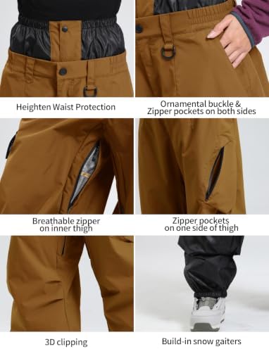 GSOU SNOW Womens Mens Snowboard Pants Baggy Snow Ski Pants for Snowsports