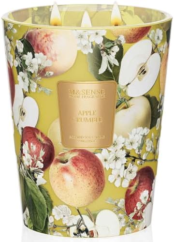M&SENSE Apple Crumble Soy Candle, 35oz 3-Wick, Autumn Thanksgiving Candles