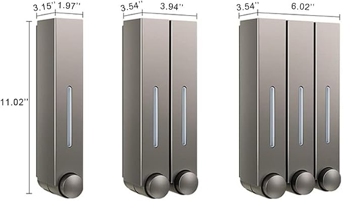 Liquid Soap Dispenser Wall Mount, 3 Chamber Bathroom Shower Pump Dispenser,Press Manually Lotion Soap Dispenser Use for Shampoo, Soap, Conditioner, Shower Gel, for Bathroom Kitchen Hotel (Gold)