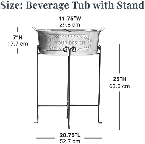 Let's Make Memories Personalized Beverage Tub - Halloween Party Décor - Trick or Treat Candy Bowl w/Stand - Pumpkin