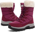 Womens Snow Boots Winter Fur Lined Waterproof Walking Boots Lightweight Outdoor Ankle Boots Ladies Warm Shoes Anti-Slip Mid Calf Boots