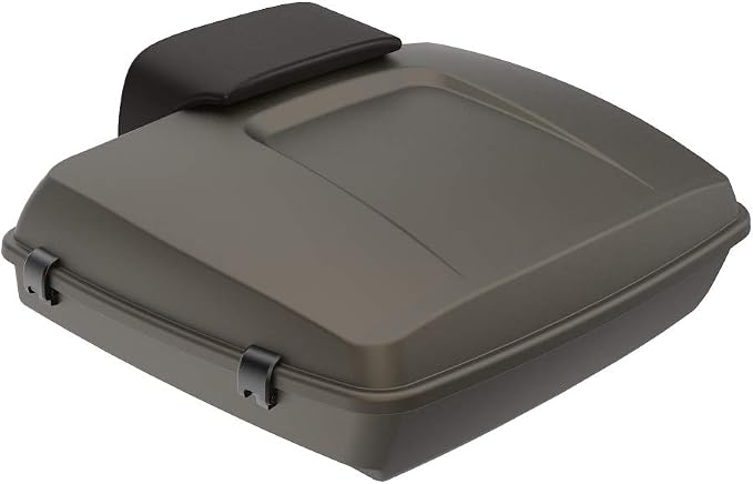 Advanblack Road Glide Tour Trunk Pack River Rock Gray Denim Razor Tour Trunk Pack Backrest Pad for '97-'25 Harley Touring Road King Street Glide Electra Glide CVO Models