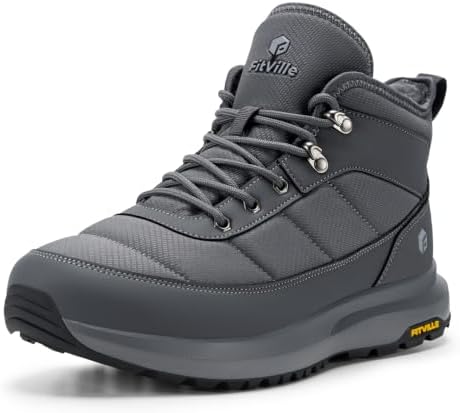 FitVille Men's Wide Winter Boots Non-Slip Insulated Snow Boots
