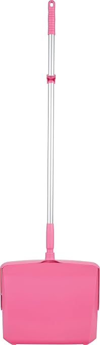 Remco - A Vikan Company 62501 Lobby Dustpan with Broom, Polypropylene/Polyester/Aluminum, 7" X 14" Bin, 37" Handle, Pink