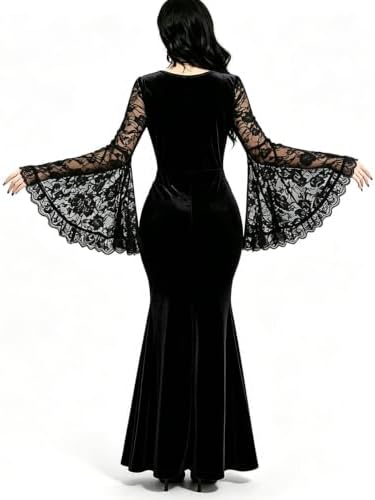 Halloween Gothic Mermaid Dress for Women Witch Vampire Costume