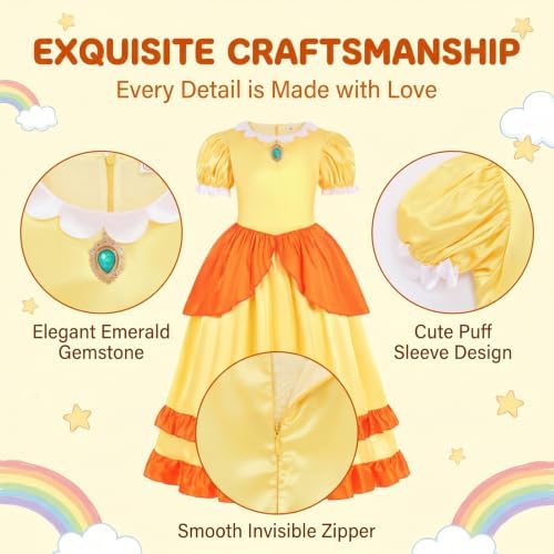 Girls Galaxy Princess Costume Kids Teal Maxi Dress with Accessories Set