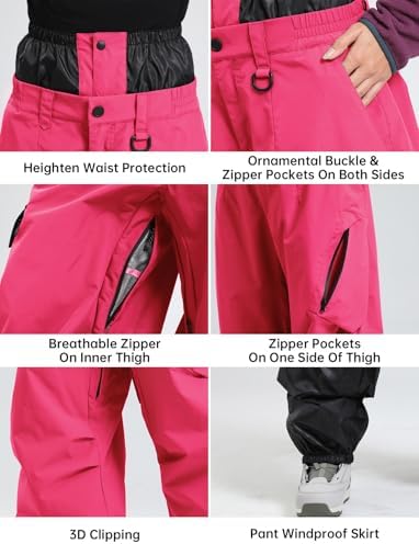 GSOU SNOW Mens Womens Ski Snow Pants Baggy Snowboard Pants Waterproof