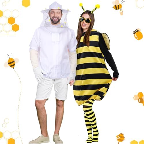 Halloween Couples Costumes Bee Costume Women Beekeeper Suit Adult