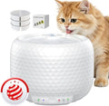 Red Dot Award Wireless Cat Water Fountain 1.8L/60oz, 145° Sensor Fountain with 5000mAh Battery, Silent Pump, Water-Electric Separation & Low Water Auto Shut Off for Cats Dogs