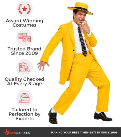 fun shack Yellow Suit Costume Men, Zoot Suit, Halloween Costumes for Men