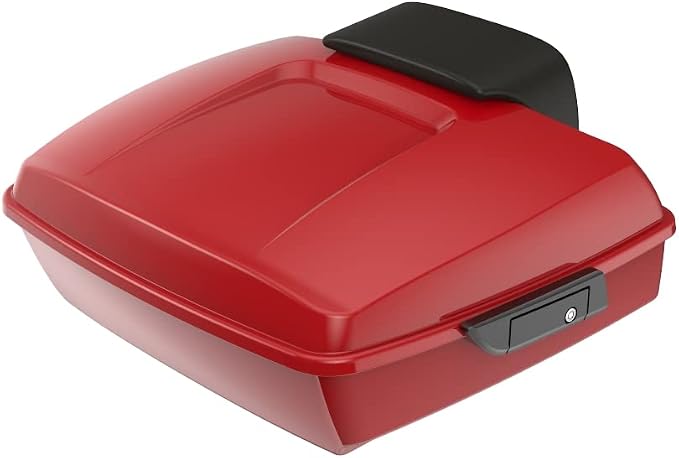 Advanblack Road Glide Tour Trunk Pack Redline Red Chopped Tour Trunk Pack Backrest Pad for '97-'25 Harley Touring Road King Street Glide Electra Glide CVO models