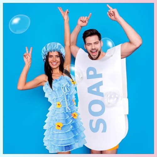 Suhine 23 Pcs Loofah and Soap Costume Set Adults Halloween Couples