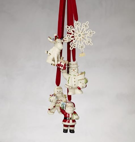 Lenox Ornament, 2025 Gemmed Snowflake Ornament, Porcelain with Gold Accents and Blue Gemstones, Christmas Tree Decorations, Christmas Decoration, Gold Cord for Hanging Included (Cream, 1 Piece)