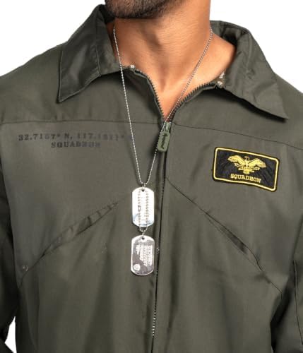 Tipsy Elves Men's Pilot Halloween Costume - Green Military Flight Jumpsuit