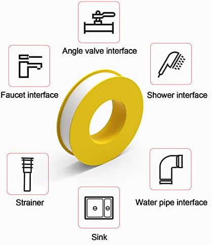 Plumbing Tape, PTFE Sealant Tape Width 15mm Length 12M Suitable for Plumber, Air Head and Thread Pipe,30 Rolls