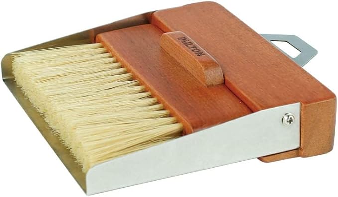 Dulton Dustpan and Brush Dustpan and Brush Vibration H21-0365VB Stainless Steel Vibration Finish Broom & Dustpan Set