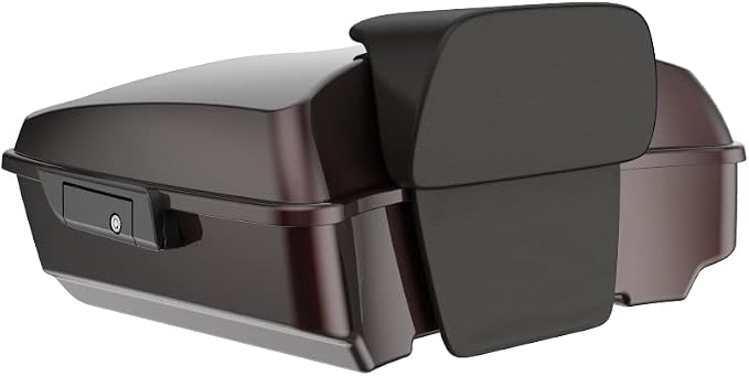 Advanblack Road Glide Tour Trunk Pack Midnight Crimson Chopped Tour Trunk Pack Backrest Pad for '97-'25 Harley Touring Road King Street Glide Electra Glide CVO models
