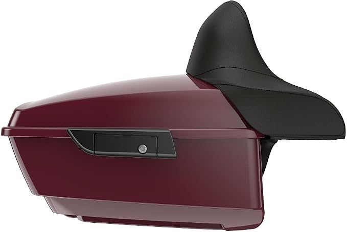 Advanblack Road Glide Tour Trunk Pack Crimson Red Sunglo King Tour Trunk Pack Luggage +Wrap-Around Backrest Pad for '97-'25 Harley Touring Road King Street Glide Electra Glide CVO Models