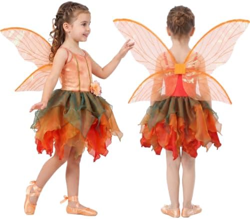 Latocos Fairy Dress Costume for Girls, Toddler Fairy Dress Butterfly Wings