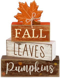 Lineshading 4 Pcs Fall Table Decorations for Home, Wooden Maple Leaf Signs
