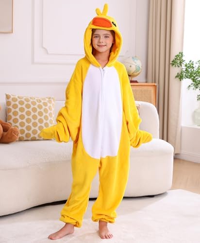 Animal Onesie Pajamas for Kids, Soft Flannel Halloween Cosplay Costume for Boys Girls