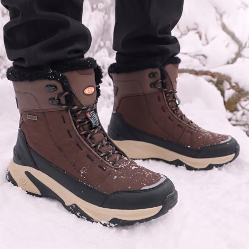 EQW Men's Snow Boots Waterproof Insulated Non-Slip Lightweight