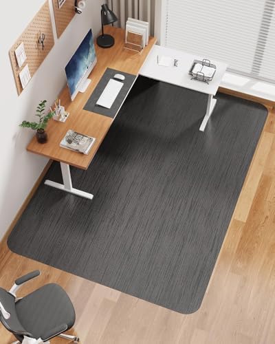 Blvornl Ultra Large Office Chair Mat for Hardwood Floor, Rolling Chair Mat for Hard Wood, Large Anti-Slip Hard Floor Protector, Heavy Duty Computer Desk Rug for Office and Home 35.4"*47.2" Black