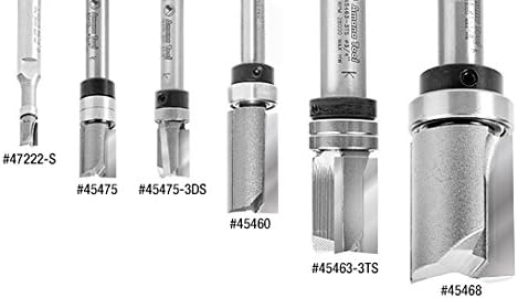 Amana Tool 45463-3TS Carbide Tipped Flush Trim Plunge Template Router Bit 3/4 Dia x 1 Inch x 1/2 Shank with Upper Ball Bearing 3 Flute