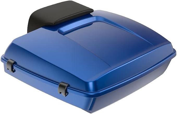 Advanblack Road Glide Tour Trunk Pack Bright Billiard Blue Razor Tour Trunk Pack Backrest Pad for '97-'25 Harley Touring Road King Street Glide Electra Glide CVO models