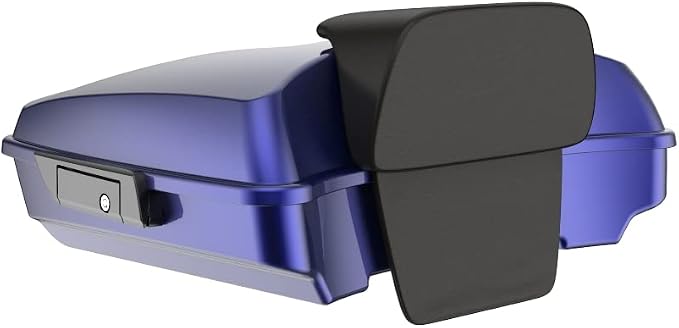 Advanblack Road Glide Tour Trunk Pack Zephyr Blue Razor Tour Trunk Pack Backrest Pad for '97-'25 Harley Touring Road King Street Glide Electra Glide CVO models