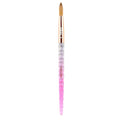 Kiara Sky Kolinsky Acrylic Nail Brush #8 – Pure Kolinsky Sable Hair, Pink Crystal Handle, Acetone Resistant, for Acrylic Application, Extensions & 3D Nail Art
