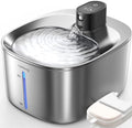 FEELNEEDY Wireless Cat Water Fountain Stainless Steel with Sensor, 4000mAh Battery Operated, 4L/135fl oz Pet Water Fountain for Cats Dogs, Ultra Quiet Cat Drinking Fountain with 2 Filters (YPD-C004S)