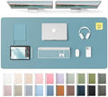YSAGi Leather Desk Protector, Office Mat, Large Mouse Mat, Non-Slip PU Leather Blotter, Laptop Desk Mat, Waterproof Writing Pad for Office and Home(Aquamarine, 55" x 24")