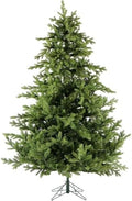 Fraser Hill Farm 7.5-Ft. Woodside Pine Artificial Christmas Tree with Stand and No Lights, Unlit Foldable Fake Christmas Tree with Realistic Foliage for Home Decoration