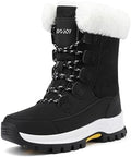 COOJOY Womens Waterproof Winter Snow Boots Warm Shoes Furry Mid Calf Lightweight Walking Hiking Booties
