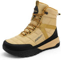 Men's Waterproof Wide Snow Boots, Faux Fur Lined Winter Boots