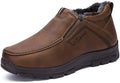 COSIDRAM Mens Shoes Winter Snow Boots Slip On Warm Cotton Padded Loafers
